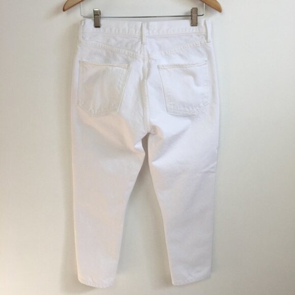 AGOLDE Jamie High Rise Cropped / Ankle Length Button Fly White Distresse… - Picture 7 of 16